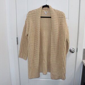 Amuse Society Bonita Long Sleeve Sweater Open Cardigan Chunky Knit Small New